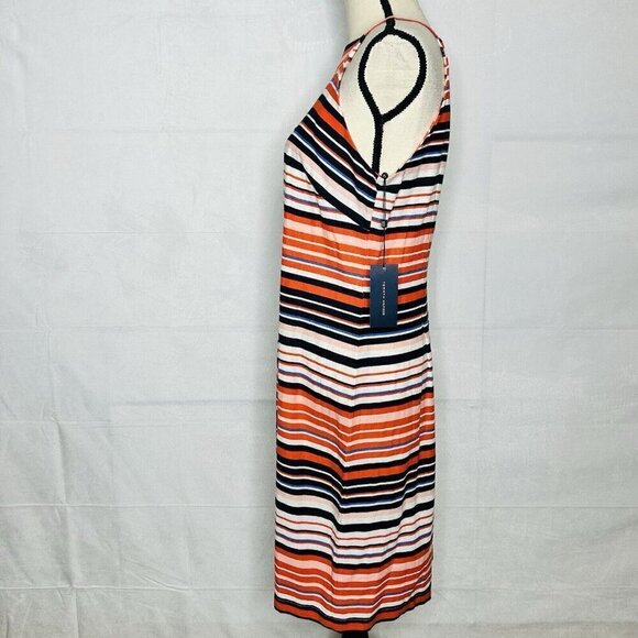 Tommy Hilfiger Sundress Size 8 Dress Linen Blend Orange Blue White Striped NWT - Picture 4 of 10
